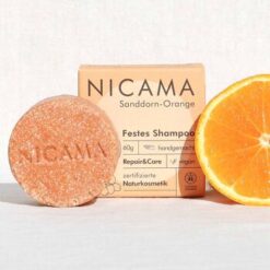 NICAMA tahke šampoon – Astelpaju & Apelsin (60 g)5