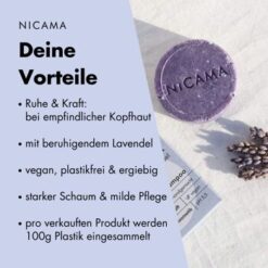 NICAMA tahke šampoon – Lavendel (60 g)1